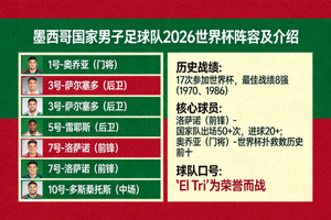 墨西哥国家男子足球队2026世界杯阵容及介绍